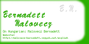 bernadett malovecz business card